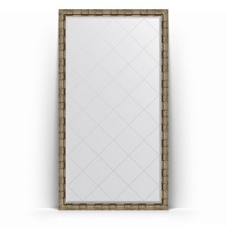 Зеркало напольное с гравировкой в багетной раме 108x198 Evoform EXCLUSIVE-G FLOOR BY 6347 серебряный бамбук