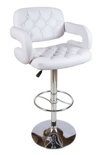 Барный стул Dobrin 3460-LM TIESTO,  цвет сиденья белый, цвет основания хром