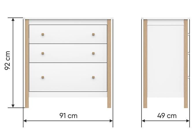 Комод Ellipsefurniture Classic 3 ящика (серый) CLMBCD03010199 фото 3