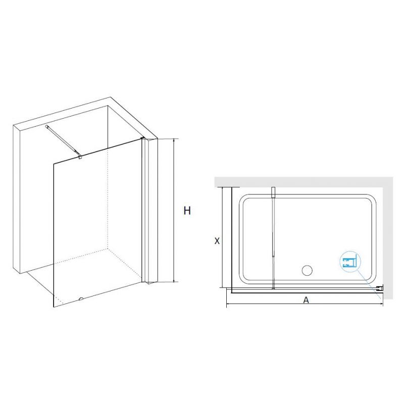 Душевая перегородка RGW Walk In WA-02 41100210-51 100 см фото 2