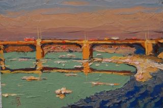 Картина "Мост и весеннее тепло" Головченко Алексей