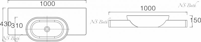 Раковина-столешница NSBath NSS-1043M матовая