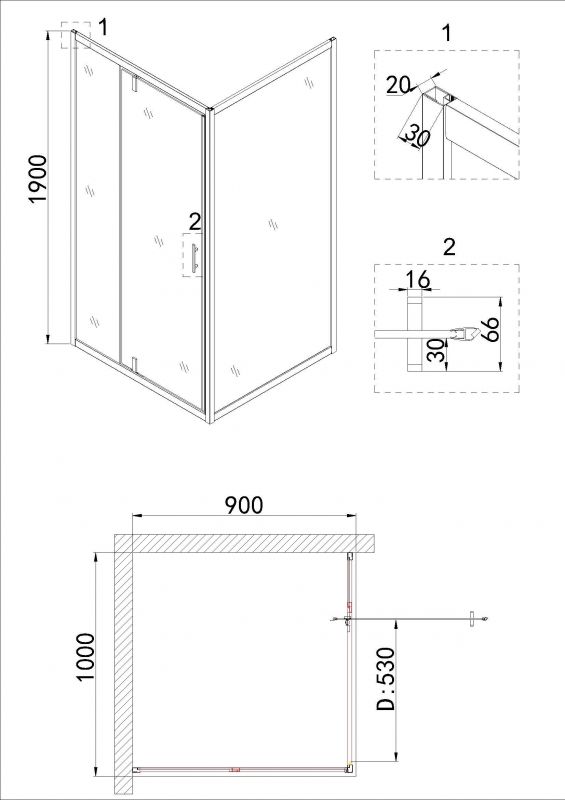 Душевой уголок Niagara Nova NG-63-10A-A90  100х90