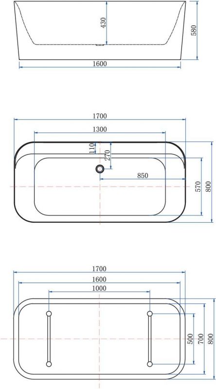 Акриловая ванна Allen Brau Infinity 1 170x80 2.21001.20 белый глянец фото 3