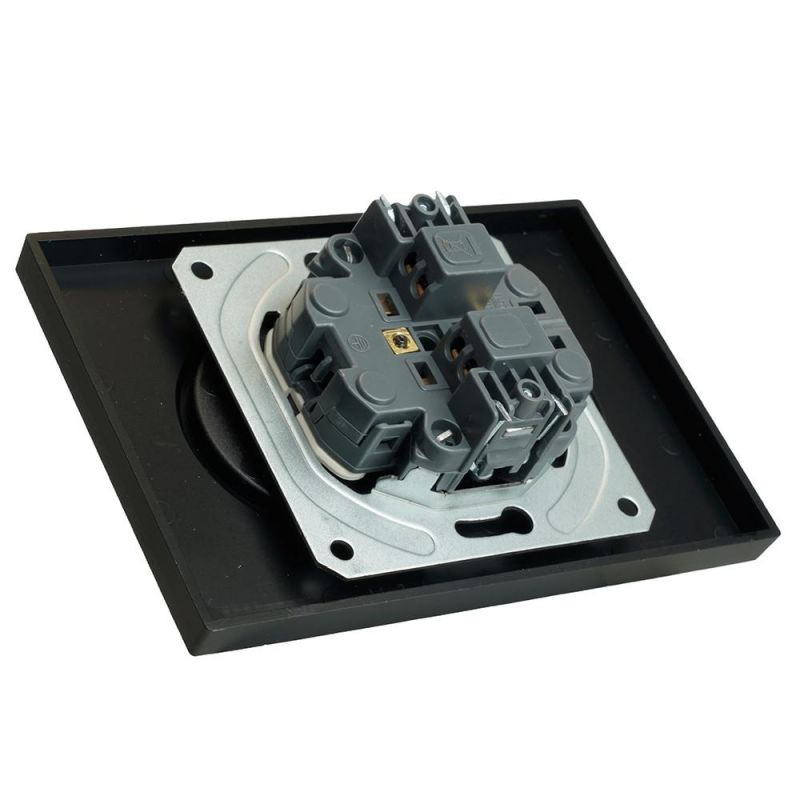 Розетка двухместная Stekker Эмили с защитной шторкой 250В, 16А, RST16-5116-05, черный уголь, soft touch  49851 фото 5
