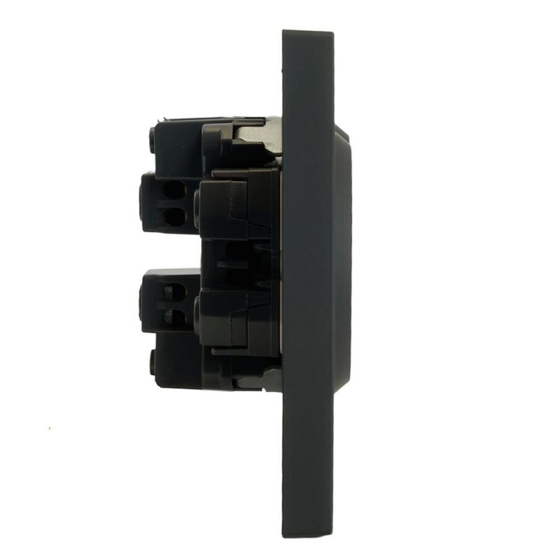Розетка двухместная Stekker Эмили с защитной шторкой 250В, 16А, RST16-5116-05, черный уголь, soft touch  49851 фото 6