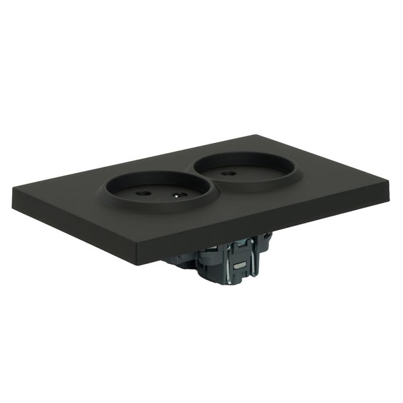 Розетка двухместная Stekker Эмили с защитной шторкой 250В, 16А, RST16-5116-05, черный уголь, soft touch  49851 фото 7