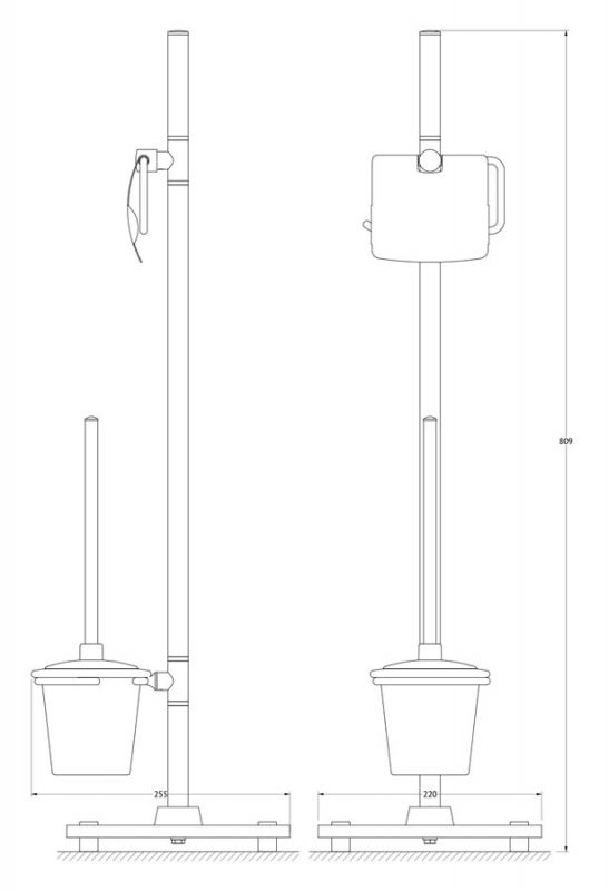 Стойка напольная с 2-мя аксессуарами для туалета 80 cm FBS Universal UNI 309