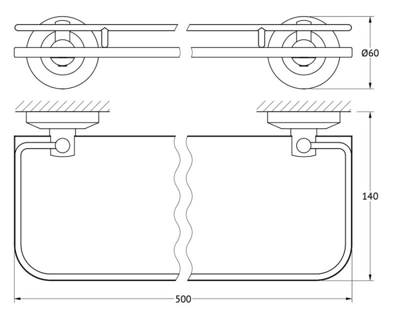 Полка с держателями 50 cm FBS Standard STA 015 фото 2