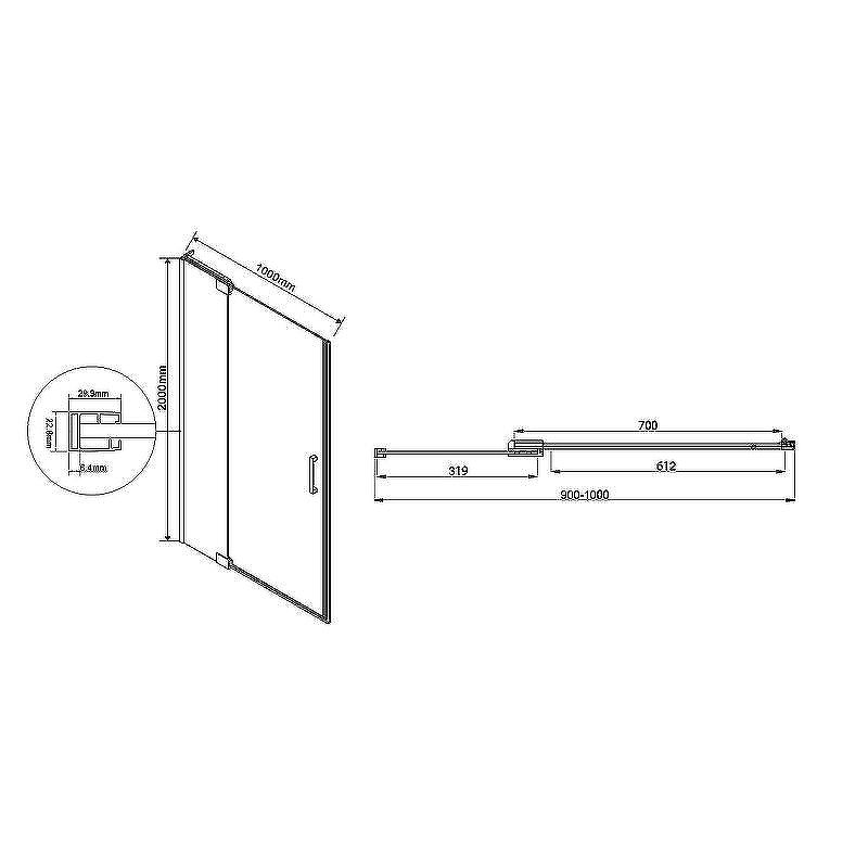 Душевая дверь Vincea Extra VDP-1E9010CL