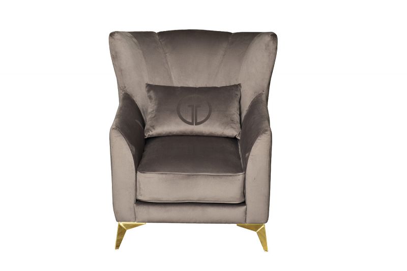 Кресло Siena велюр серый Garda Decor BD-2363115