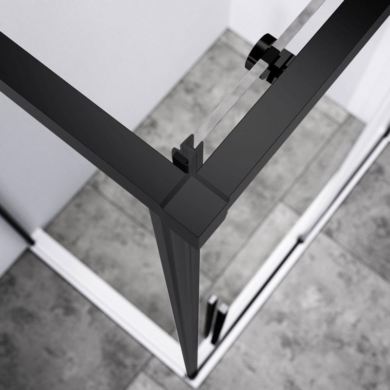 Душевой уголок Vincea Slim-N VSR-4SN8011CLB 110x80 см, профиль черный, стекло прозрачное фото 2