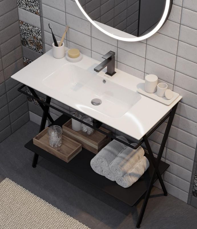 Металлическая структура Kerama Marazzi Piano Next PIA.N.85\BLK 83 см, черная матовая фото 6
