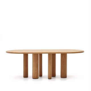 Овальный стол La Forma (ex Julia Grup) Mailen BD-2859660 из шпона ясеня с натуральной отделкой Ø 220 x 100 см