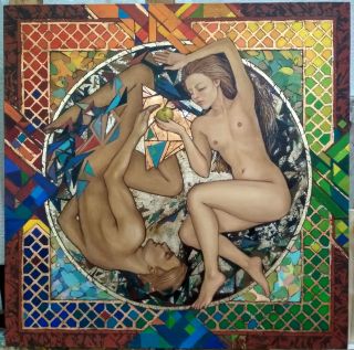 Картина "Адам и Ева" Анастасия Лебедева