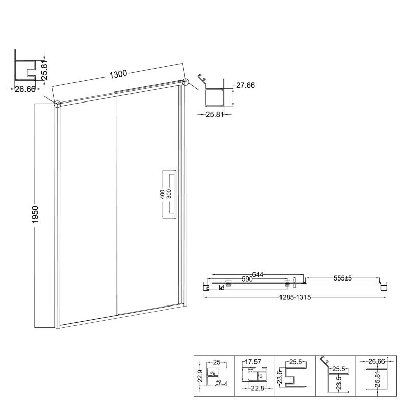 Дверь в нишу Niagara Nova NG-85-13TB, 130 см фото 3