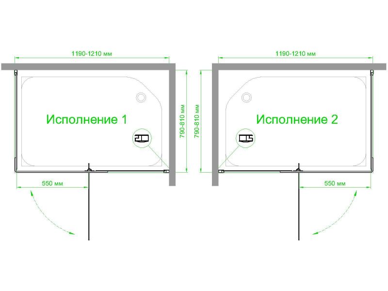 Душевой уголок Royal Bath  RBHPVD-C-BL, 120х80 см