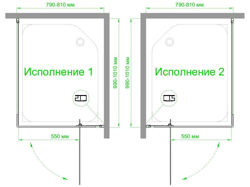 Душевой уголок Royal Bath  RBHPVD-C-BL, 100х80 см фото 4