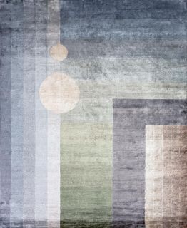 Индийский ковер из арт-шёлка Carpet «BAUHAUS» DESIGN №01-2-GREY-BEIGE 248 x 302 см
