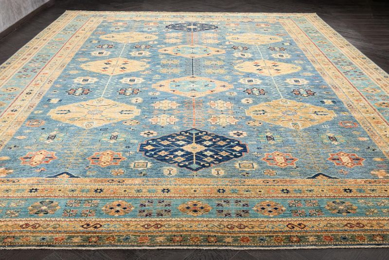 Пакистанский ковер из шерсти Carpet «KAZAK ROYAL» 227864-GREY-GREY 398 x 497 см