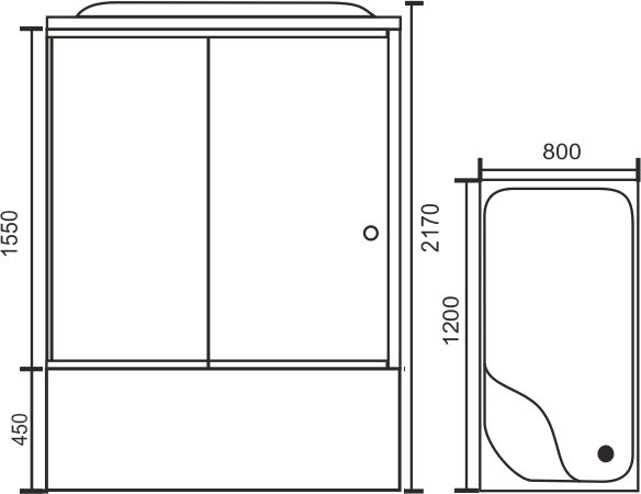 Душевая кабина Royal Bath RB 8120BP1-T L 80x120