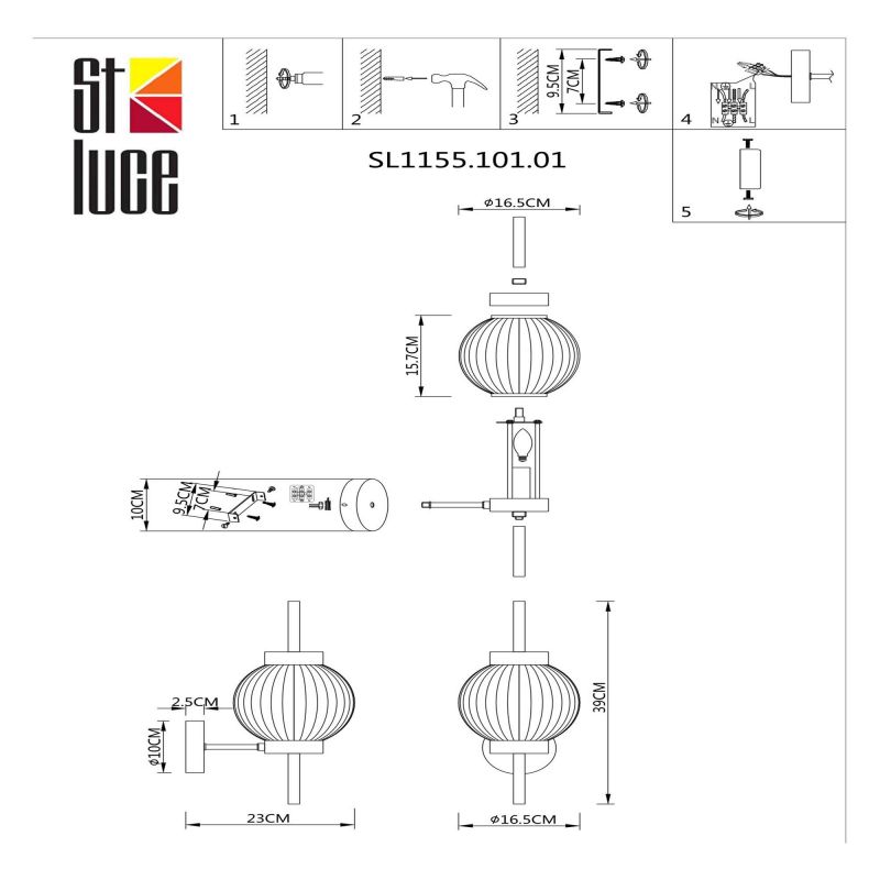 Светильник настенный ST-Luce MARENA SL1155.101.01