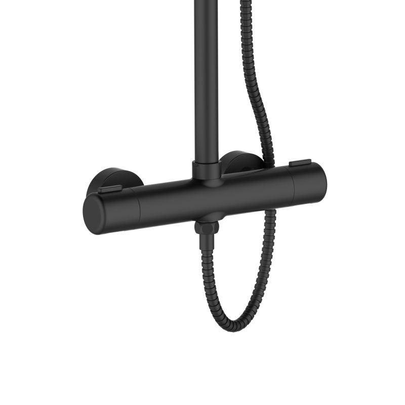 Душевая система Orange Thermo T02S4-912b c термостатом, черная матовая фото 2