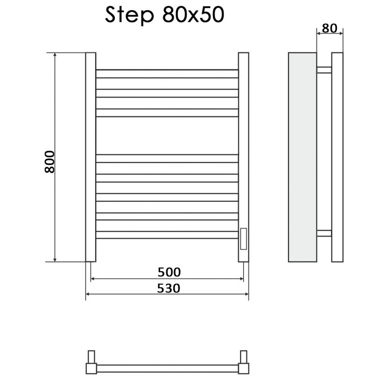 Полотенцесушитель электрический Ника STEP-2 80/50 прав