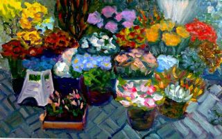 Картина "Цветочный рынок, Амстердам" Ирина Гвоздецкая