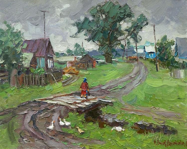 Картина "Дождь" 40x50 Вилков Андрей