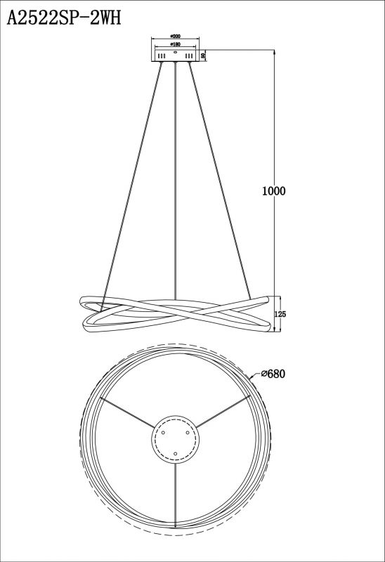 Светильник подвесной Arte Lamp SWING A2522SP-2WH