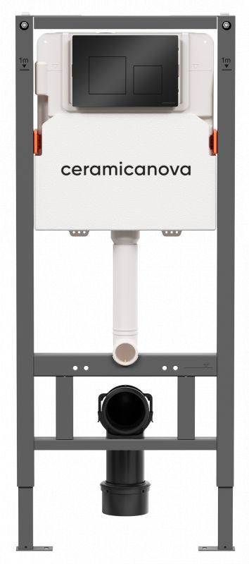 Инсталляция для унитазов Ceramica Nova Balance CN121002MB с кнопкой смыва Square, черной матовой фото 1