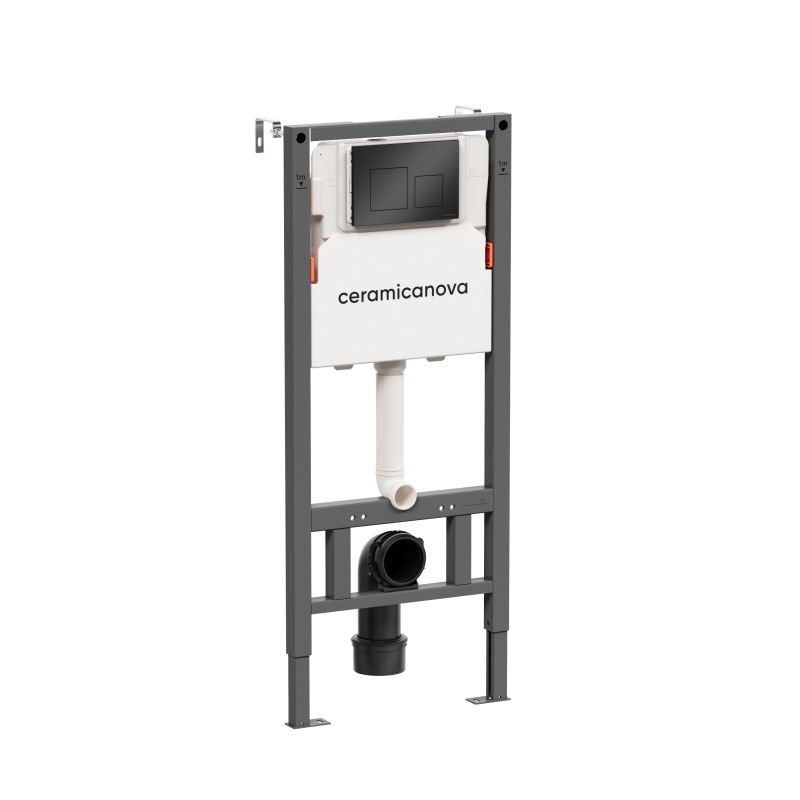 Инсталляция для унитазов Ceramica Nova Balance CN121002MB с кнопкой смыва Square, черной матовой фото 2