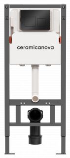 Инсталляция для унитазов Ceramica Nova Balance CN121002MB с кнопкой смыва Square, черной матовой