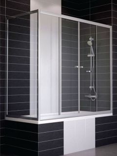 Ограждение на ванну раздвижное Vegas Glass Z2V+ZVF 160x70 01 02, стекло рифленое, белый