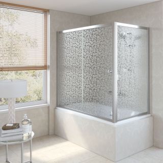 Ограждение на ванну раздвижное Vegas Glass ZV+ZVF 160x90 08 R03, профиль хром, стекло с узором