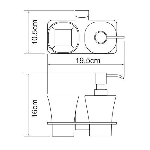 Держатель стакана и дозатора WasserKRAFT Exter K-5289 фото 3