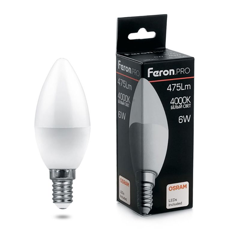 Лампа светодиодная Feron 6W E14 4000K 38045 фото 1