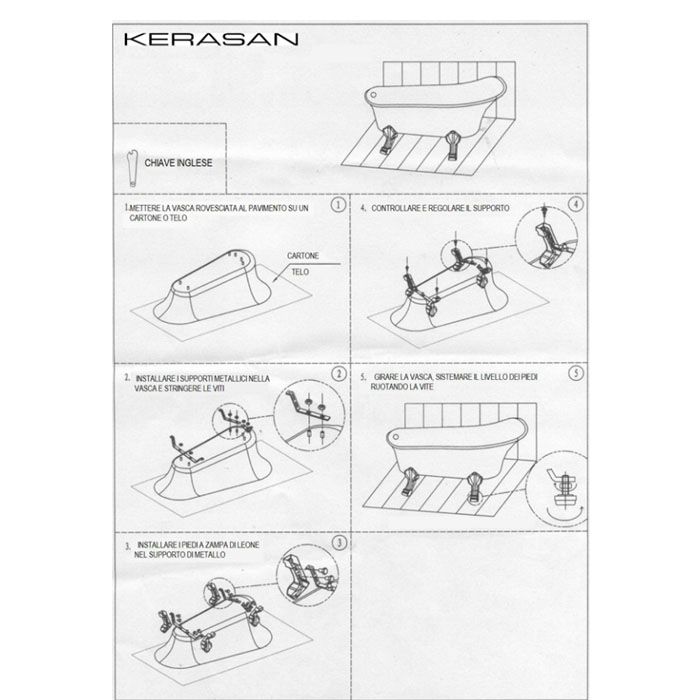 Акриловая ванна Kerasan Retro 105591 170x77 золото