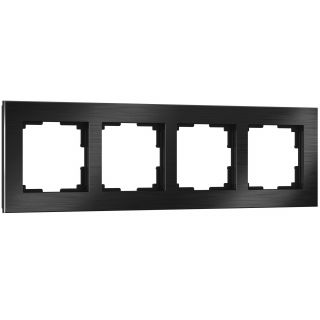 Рамка на 4 поста (черный алюминий) Werkel W0041708