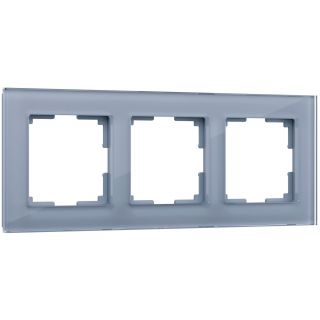 Рамка на 3 поста (серый,стекло) Werkel W0031115