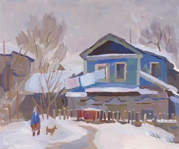 Картина "Зимний дворик. Саратов" Слыщенко Елена фото 1