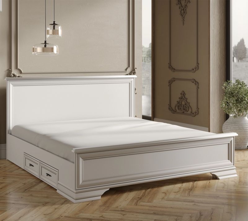 Кровать Black Red White Kentaki BD-2534881, S320-LOZ180x200 + выкатные ящики Белый фото 5