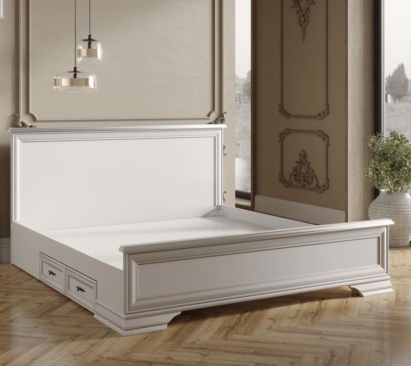 Кровать Black Red White Kentaki BD-2534881, S320-LOZ180x200 + выкатные ящики Белый фото 6