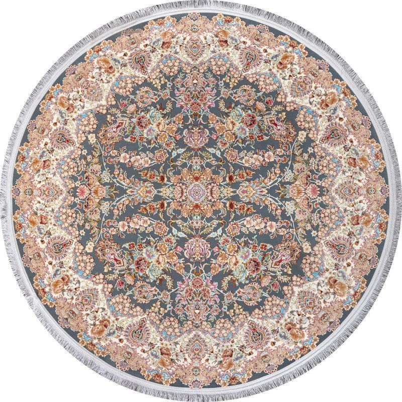 Иранский ковер из полиэфирного шёлка и акрила Carpet «ARMAN» HBB22-DBLU(Round) 120 x 120 см фото 1