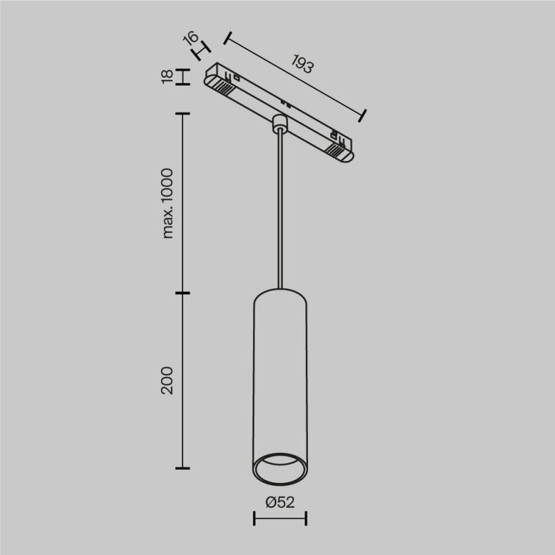 Трековый подвесной светильник Maytoni Focus LED TR041-2-12W4K-BBS