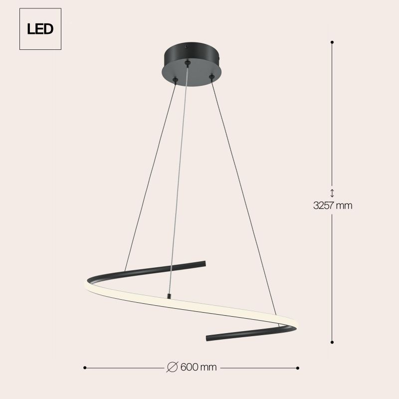 Подвесной светильник Maytoni Curve MOD242PL-L33BK фото 3