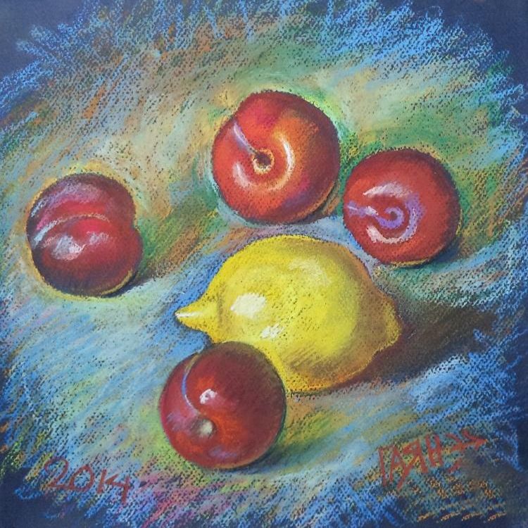 Картина "Сливы и лимон - 2" Гаянэ Добровольская