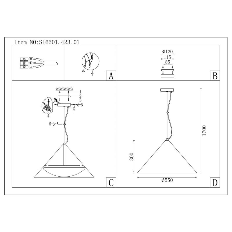 Светильник подвесной ST Luce TRESOR SL6501.423.01