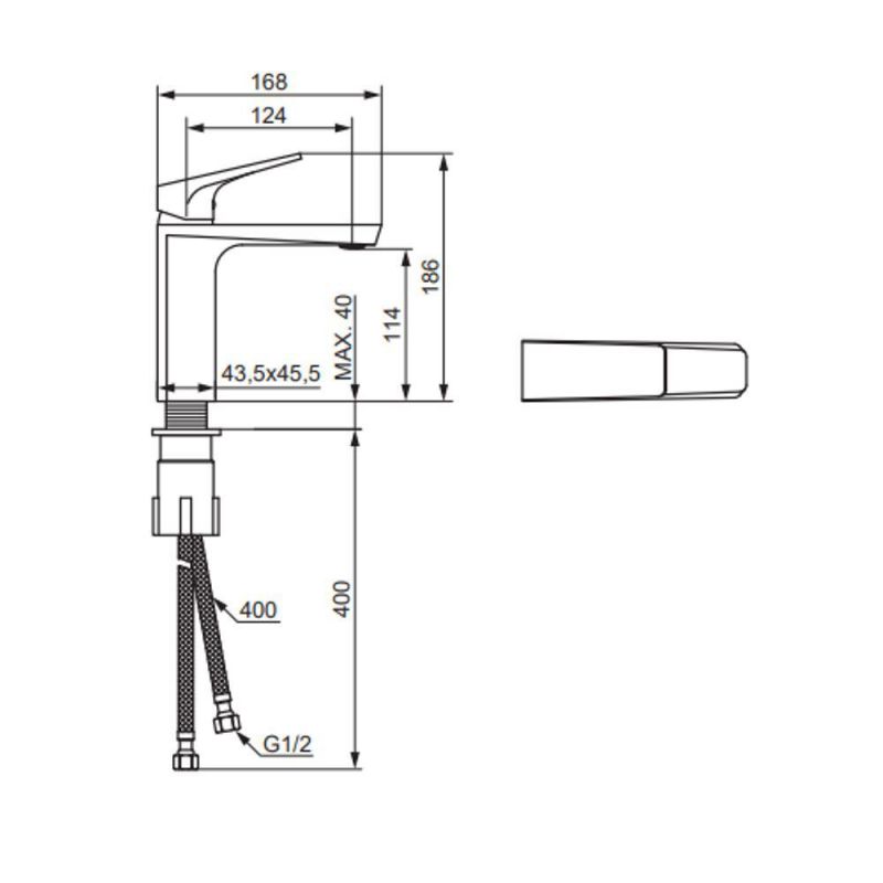 Смеситель для раковины Damixa Merkur 400210000 хром фото 3